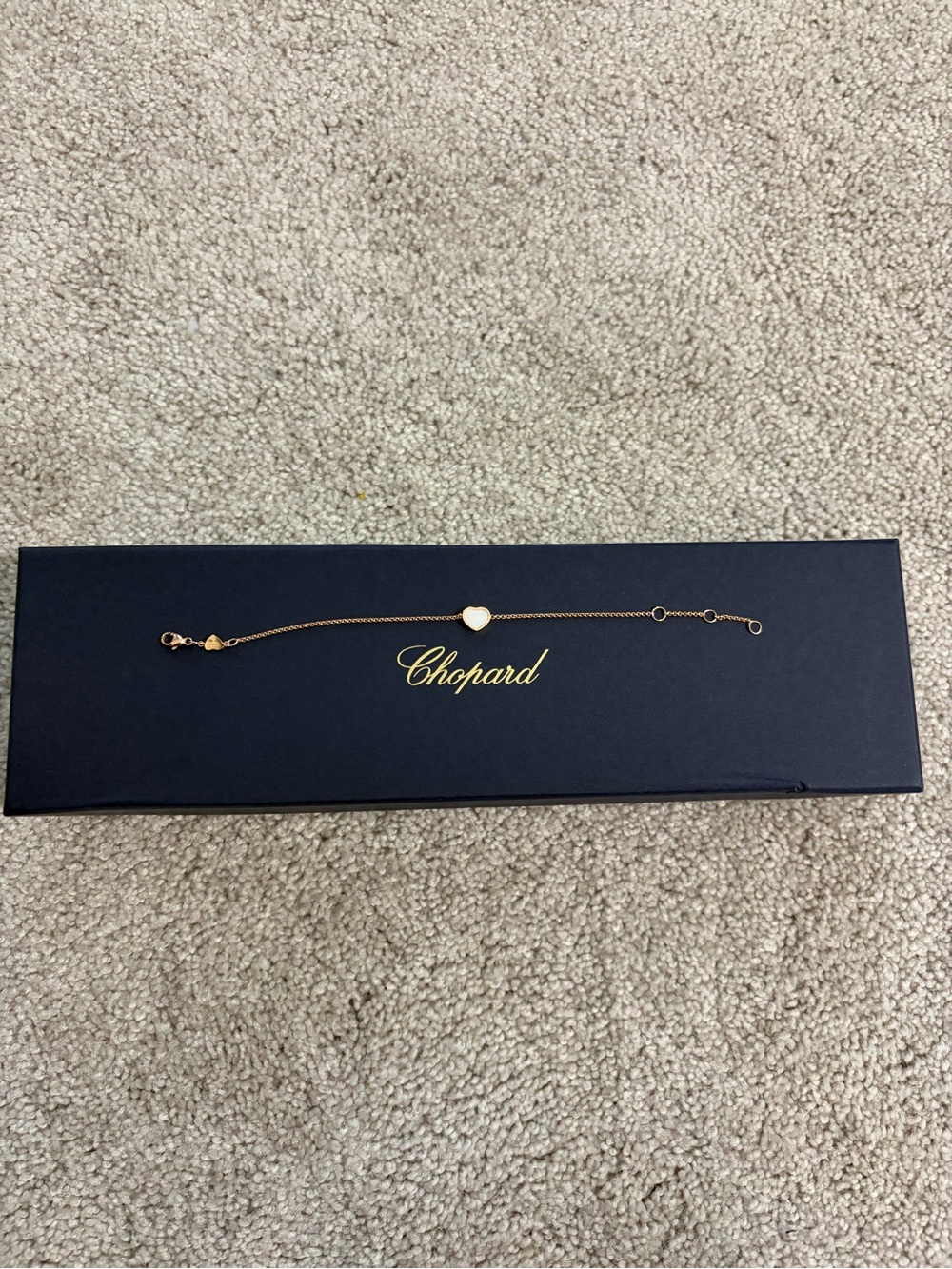 Chopard Women's Rose Gold Happy Heart Mother of Pearl Bracelet